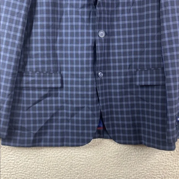 NWT Ben Sherman Mens Navy Blue Plaid Blazer Sport Coat Size 44R - Picture 8 of 16
